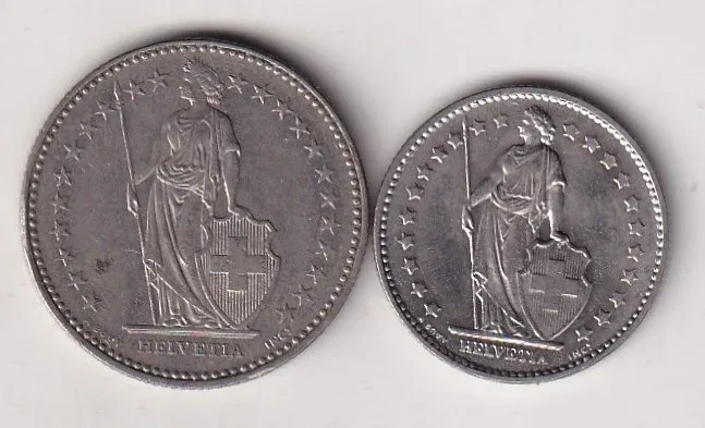 Switzerland 2 Different Denomination Rare  (2 Coin) Set