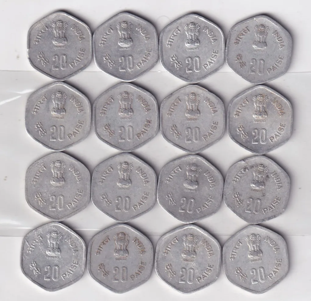 India 20 Paise FAO 1983 - World Food Day - Fisheries   Rare Commemorative Coin