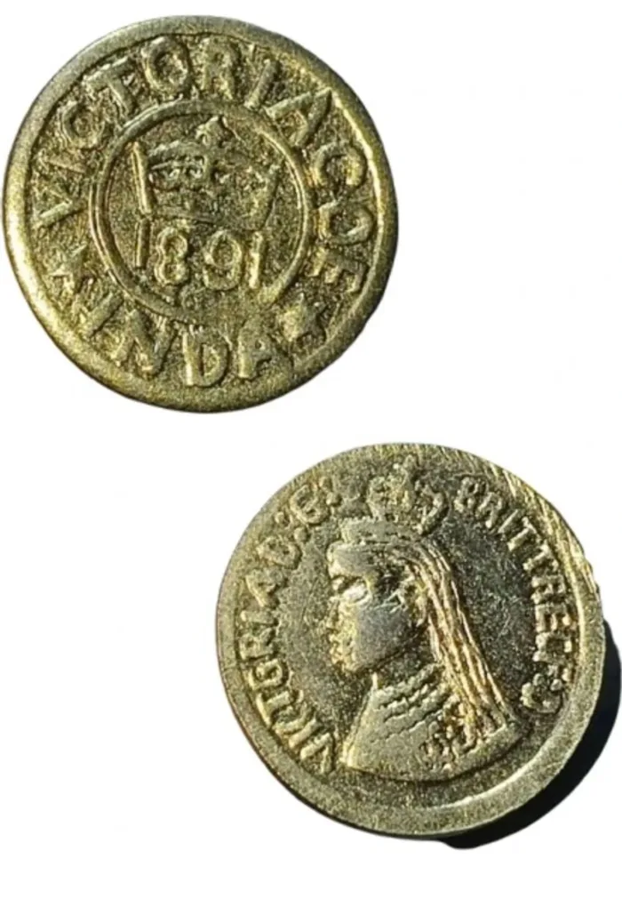 1891 Victoria India Token Gold - Plated Small Size (10 pcs lott)