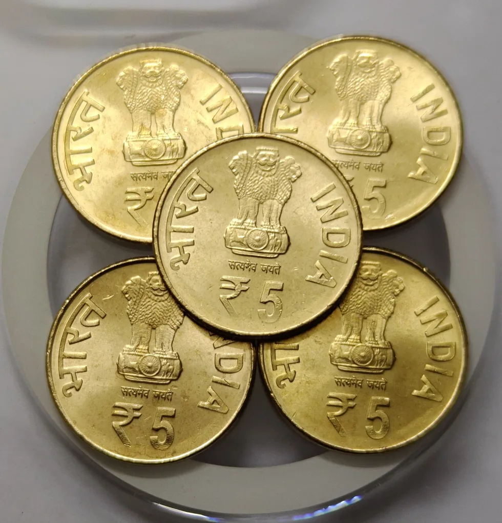 5 Rs 50 Years Of Bhel Mumbai Mint Coin Bunc Rare