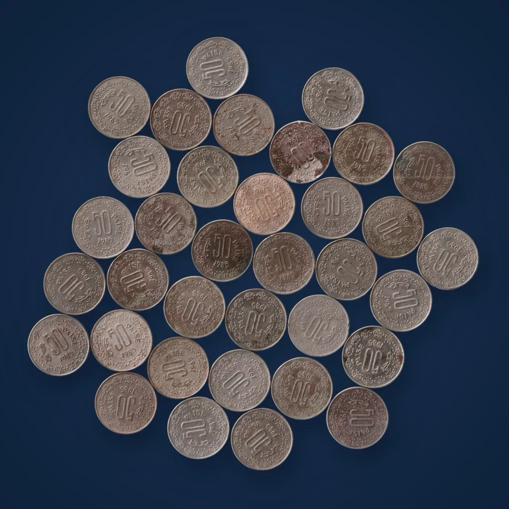 Rare 50 Paise 1985 Lot of 5 Coins Taegu (Korea) Mint Republic of India Copper Nickel Coinage India 5 Coins Randomly Given From Lot # A1141