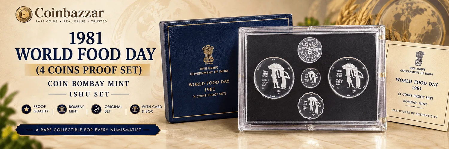 1981 World Food Day four-coin proof set, Bombay Mint
